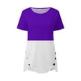 thumbnail image 6 of Fesfesfes Women Tops And Blouses Women's Fashion Printed Round Neck Short Sleeve T-shirt Blouse Loose Tops Womens Tops 8(L), 6 of 6
