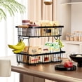 thumbnail image 3 of Yuarrent Organizador cesta de frutas de doble capa para estante de almacenaje para cocina, fuerte capacidad de carga para verduras Almacenamiento y organización del hogar, 3 of 6
