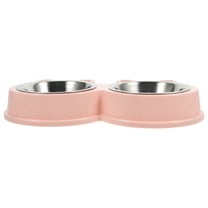 Milisten Pink Pet Bowl Stainless Steel Nonslip Base Cute for Cats Dogs
