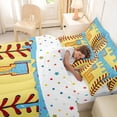 thumbnail image 4 of Erosebridal Light Blue Dripping Baseball Stitch & Waffle Letter L Graphic Bedding Comforter Set 7pcs, Alphabet Graphic Queen Bedding Sets for Boys And Girls Kids,Lightweight Room Decor, 4 of 6