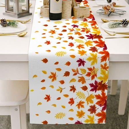 

Yubatuo Thanksgiving Table Runners 72 Inches Long x 13 Linen Holiday Pumpkins Fall Autumn Turkey Kitchen Dining Coffee Party Farmhouse Rustic Outdoor Decor Table Runner