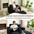 thumbnail image 5 of Muumblus Oversized Lounge Chair with Ottoman, Cloud Accent Reading Armchair for Living Room, Black Chenille, 5 of 9