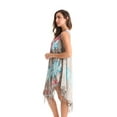 thumbnail image 2 of Riviera Sun Ombre Tie Dye Summer Dress with Floral Painted Design (Black and Blue, 1X), 2 of 3
