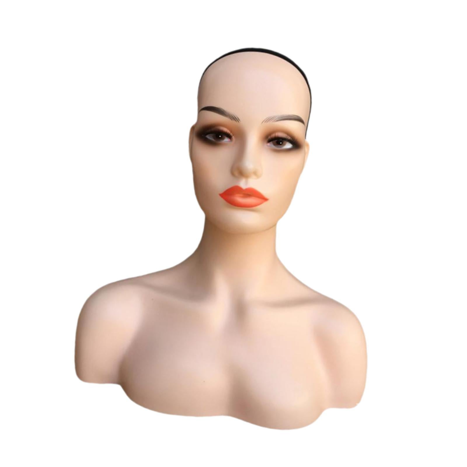 Serenable Female Mannequin Head Manikin Head Circumference 53cm Showing Stand Holder for Earrings Display Home Salon D