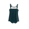 thumbnail image 5 of Summer Tankini Swimsuits for Women Solid Color Adjustable Straps Crew Neck Tank Top and Swim Short Irregular Two Piece Bathing Suit for Beach/Pool Party, S-2XL, 5 of 8
