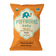 (Pack of 6), Puffworks Baby Organic Peanut Butter Puffs, 0.5 oz