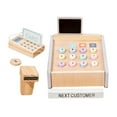 thumbnail image 4 of HILABEE Wooden Cash Register Set Educational Checkout Counter Shopping Cashier Role Play, 4 of 9