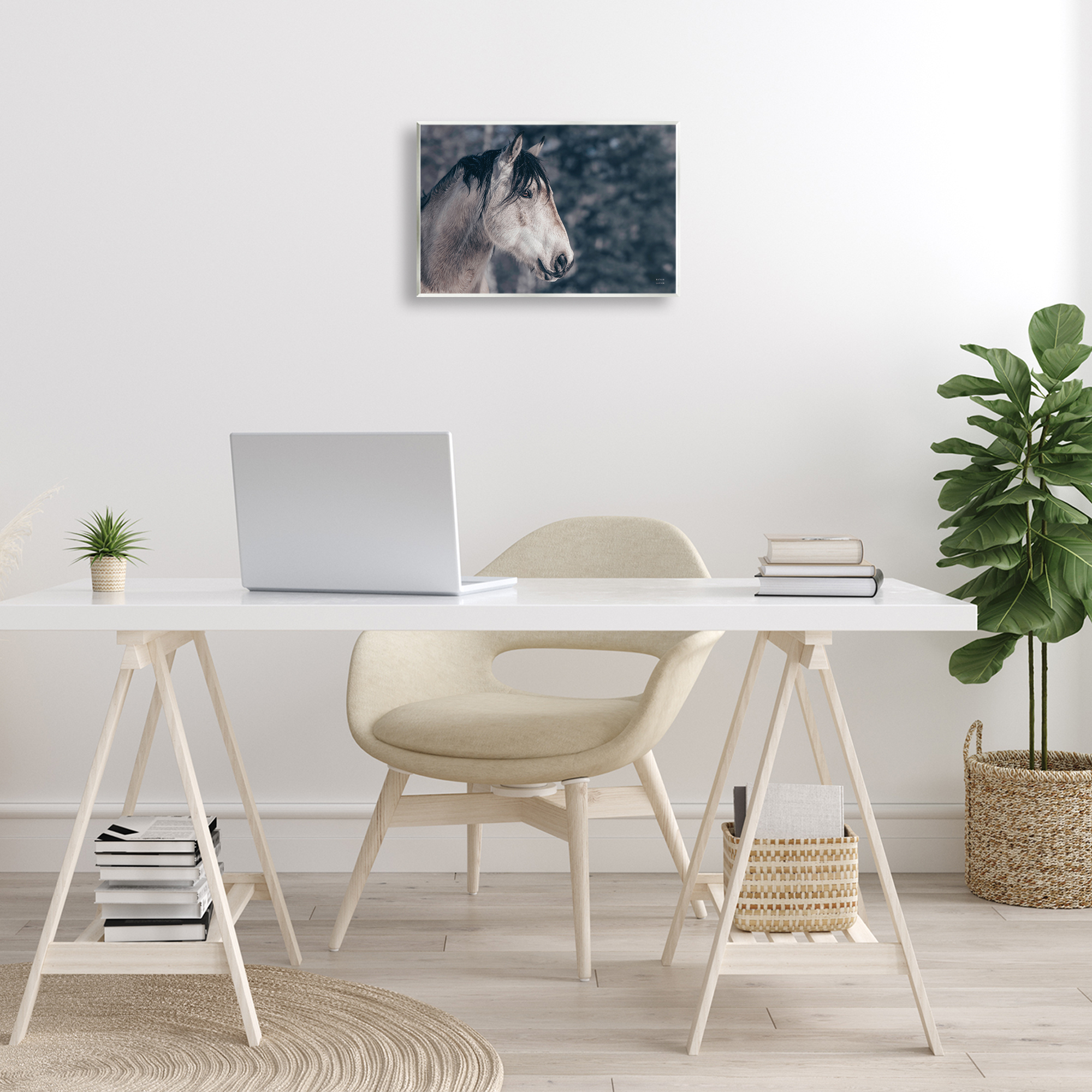 Stupell Industries Intense Gaze Stallion Animals & Insects Photography Unframed Art Print Wall Art, 15 x 10
