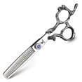 thumbnail image 2 of Juego de tijeras de peluquería profesionales de 15 cm (6 pulgadas), tijeras de entresacar para barbero, acero inoxidable 440C., 2 of 4