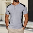thumbnail image 2 of Leey-World Men's T Shirt Short Sleeve Cotton Blend T-Shirts Cre Mens T Shirt(Grey,2XL), 2 of 9