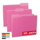 thumbnail image 1 of Carpetas de archivos VZCPYTPM con pestañas cortadas de 1/3, tamaño carta, rosa, 100, 1 of 3