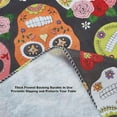 thumbnail image 2 of Newbridge Festive Halloween Oval Vinyl Tablecloth with Flannel Backing, 60 x 84 inch, Sugar Skull, 2 of 6