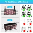 thumbnail image 4 of SupreGear Rollator Basket Bag for Walker, Foldable Waterproof Storage Pouch with Cup Holder, Floral Purple, 4 of 8