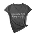 thumbnail image 5 of Pxiakgy Christian Shirts for Women Walking By Faith Tripping Constantly Print T Shirt Casual V Neck T Shirt Funny Christian Faith Bible T-Shirt Uni Casual Basic T-Shirts Blouses Dark Grey Xxl, 5 of 5