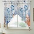 thumbnail image 5 of Summer Ocean Swag Valances for Windows 2 Pack Blue Jellyfish Orange Corals Shells Wood Grain Swag Kitchen Curtains 63 Inches Long Rod Pocket Short Window Treatment for Kitchen Bathroom 36"x63", 5 of 9