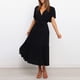 thumbnail image 5 of Vestido de encaje con volantes sueltos de manga corta sólida para mujer Fridja qw3029, 5 of 8