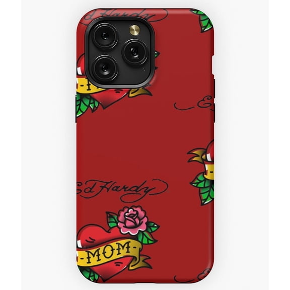 Ed Hardy Mom Love Tattoo Art Mother's Day Gift A2541 Phone Case for iPhone 11 to 17 Pro Max