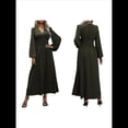 thumbnail image 3 of Vestido Holgado Informal con Escote en V, Corte A, Larga y Abertura Alta para Mujer. Verde M, 3 of 7