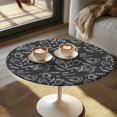 thumbnail image 2 of SEANATIVE 24 x 24 Inch Cocktail Table Topper Covers Small Round Table Cloth with Elastic Fit Washable Table Cloth Decorative Table Topper for Bar Pub Party, Mocha Pot Coffee Time Print, 2 of 7