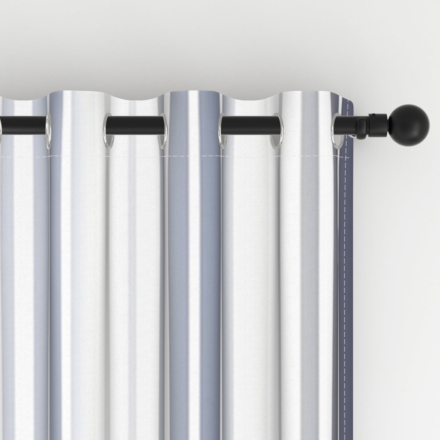 Lfeey Blackout Curtains 84 inches long, Striped Printed Curtains for Bedroom, Insulated Lined, 42x84 inches, Gray and White, 2 Panels