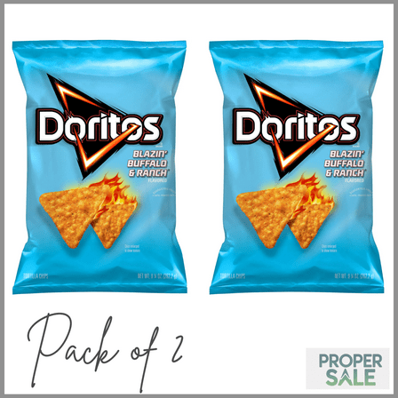Doritos Blazin' Buffalo & Ranch Flavored Tortilla Chips, 9.25 oz Bag ( pack of 2 )