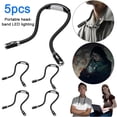 thumbnail image 1 of 5 Uds LED Flexible Manos Libres Abrazo Cuello Lectura Libro Antorcha Linterna (negro), 1 of 8