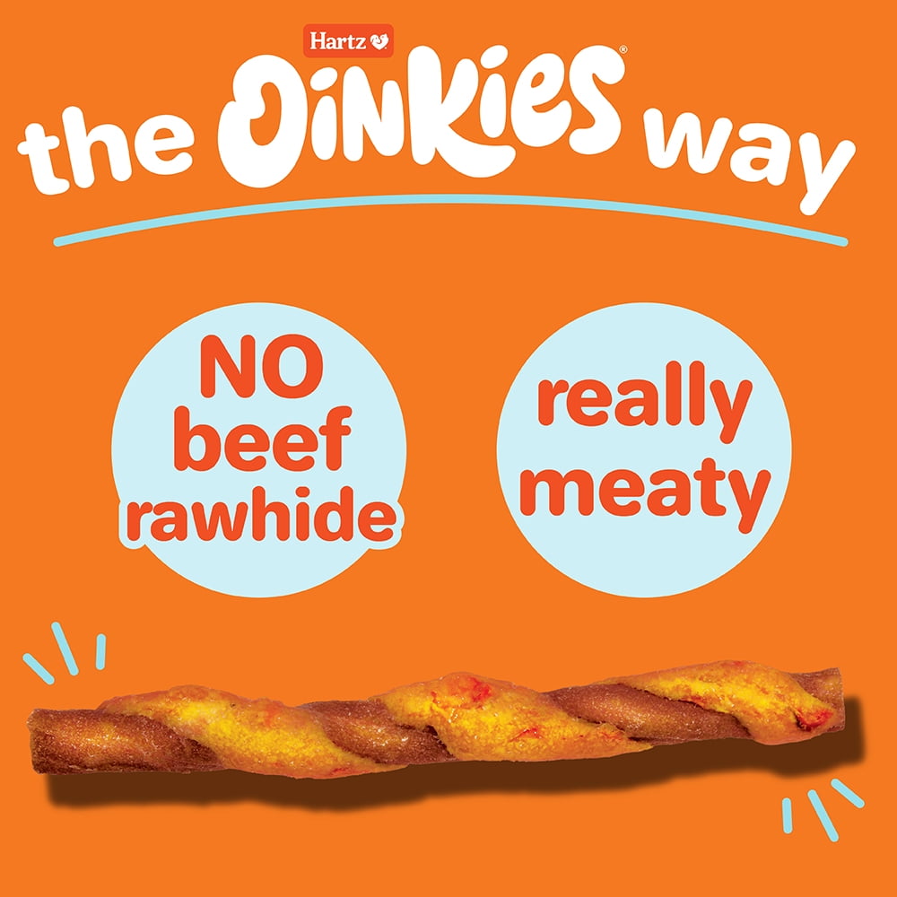 Hartz Oinkies Chickentastic Tender Twirls + Collagen Dog Treats, 9.5 oz (20 Count)