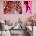 thumbnail image 2 of 3Pcs Pink Fashion Black Girl Canvas Wall Art African American Black Woman Wall Decor Pictures Gorgeous Black Girl Posters Prints for Living Room Bedroom Artwork Home Decoration Unframed, 2 of 6