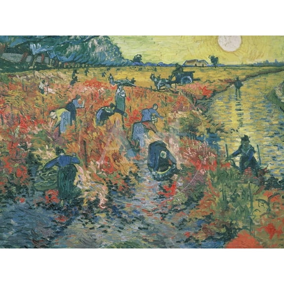 Red Vineyards at Arles, 1888, Scenic Unframed Giclee Print Wall Art by Vincent van Gogh Sold by Art.Com
