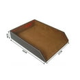 thumbnail image 2 of 2X PU Leather Collection Letter Tray, Document Desk Organizer,Stackable Office File Document Tray Holder (Brown), 2 of 5