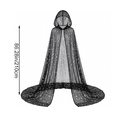 thumbnail image 2 of Jiibva Sheer Mesh Witch Cloak Celestial Star Moon Hooded Cape Black 210cm, 2 of 7