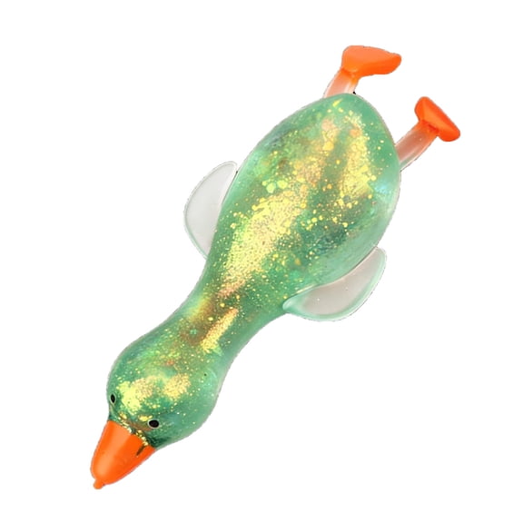 Sktrjpolfis Clear Glitter Ducks Squish Fidget Toy 1 Pack TPR Stress Relief for Adults
