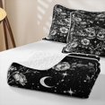 thumbnail image 4 of Erosebridal Boho Vintage Moth Quilt King, Spooky Celestial Peony King Coverlet Set for Boys Girls, Black White, 3-Piece 1 Bedspread and 2 Pillowcases, 4 of 7