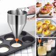 thumbnail image 6 of SUSWIM Stainless Steel Pancake Batter Dispenser with Squeeze Handle, Durable, Heatable in Water Bath, Upgraded with Multi-Caliber, for Pancakes, Cupcake, Donut, Takoyaki, Waffle or Baked Goods. 40 oz, 6 of 6