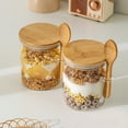 Transparent Glass Food Sealed Lid Spoon Jar Household Kitchen
