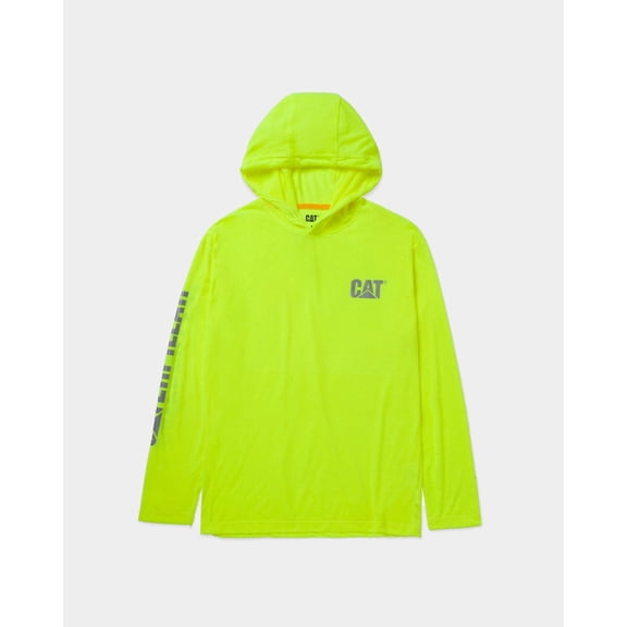 Men's Hi-Vis UPF Hooded Long Sleeve T-Shirt | CAT® WORKWEAR