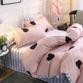 thumbnail image 4 of Blush Pink Love Heart Print Duvet Cover Twin Black and Dusty Rose Bedding Set Reversible Blue White Striped Microfiber Comforter Cover, 4 of 6