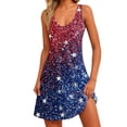 thumbnail image 2 of Women's Loose Fit Sundress, Sleeveless V-Neck Summer Dress with Independence Day Theme, Perfect for Hot Weather and Festivals,Royal Blue S, 2 of 5