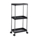 thumbnail image 1 of Naiovety Carrito para refrigerios negro con ruedas, desmontable y fácil de estrechar esquinas, como cocinas, estante de 3 niveles Almacenamiento y organización del hogar Negro, 1 of 6