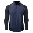 thumbnail image 2 of Dianli Men's High Neck Half Zip Color Block Pullover Long Sleeve Casual Shirt for Outdoor Sports and Daily Wear Cotton Polyester Blend Fashion Top, 2 of 7