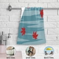 thumbnail image 5 of Red Japanese Maple Leaves Hand Towels, Modern Dotted Waves Kitchen Towel Ultra Soft and Absorbent,Decorative Fingertip Face Towel for Bathroom Hotel, 2 PCS, 28.3"x 14.4", 5 of 6