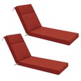 thumbnail image 4 of Snubbull 2 Pack Outdoor Chaise Lounge Cushions, with High-Density Foam, Ties Waterproof & Fade Resistant for Lawn and Pool Lounge Chairs, 72x21x4 inch, Terra Red, 4 of 6