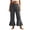 Grey, variant on Women Elastic Waist Flared Calf Length Pants Solid Tone Loose Outdoor Casual Daily Bottom Trousers(Sky Blue,M)