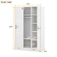 thumbnail image 4 of ArcticScorpion Armoires with Shelves Multi Functional Wardrobe Closet, Medium Density Fiber, White, 4 of 9