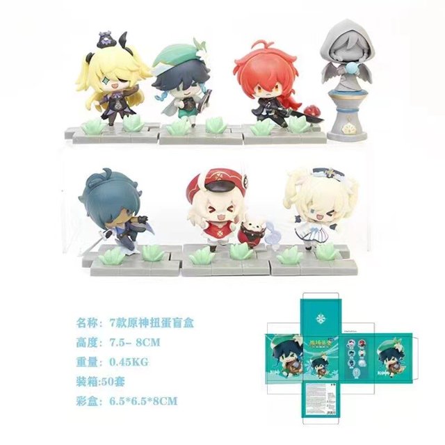 Genshin - Figura de acción Klee, Hibana Knight, Xiao Ganyu Keqing Paimon, Yae Miko/Klee, Modelo de muñeca, Juguetes zhangyuxiang LED