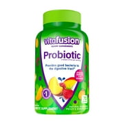 vitafusion Probiotic Gummy Supplements, Raspberry, Peach and Mango Flavored Probiotic Nutritional Supplements, 70 Count