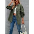 thumbnail image 3 of Solid Color Distressed Jacket, Olive Green, Large, 3 of 5