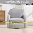 thumbnail image 4 of Bonzy Home 360° Swivel Accent Chair, Upholstered Chenille Armchair with Thick Cushion & Curved armrest, Single Lounge Chair for Living Room Bedroom Study Office, Gray, 4 of 7
