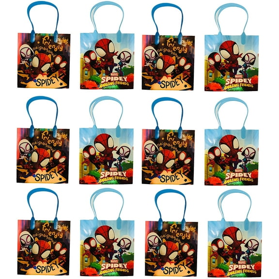 12 pcs Spidey and His Amazing Friends Marvel Birthday Goody Gift Loot Favor Bags Party Supplies- spiderman