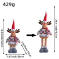 thumbnail image 7 of Christmas Plush Deer Figurine with Retractable Telescopic Legs, Standing Xmas Holiday Decor Ornament, Festive Party Gift Doll, 7 of 7